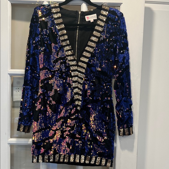 L'ATISTE Dresses & Skirts - L'ATISTE Black and Blue Sequin Dress